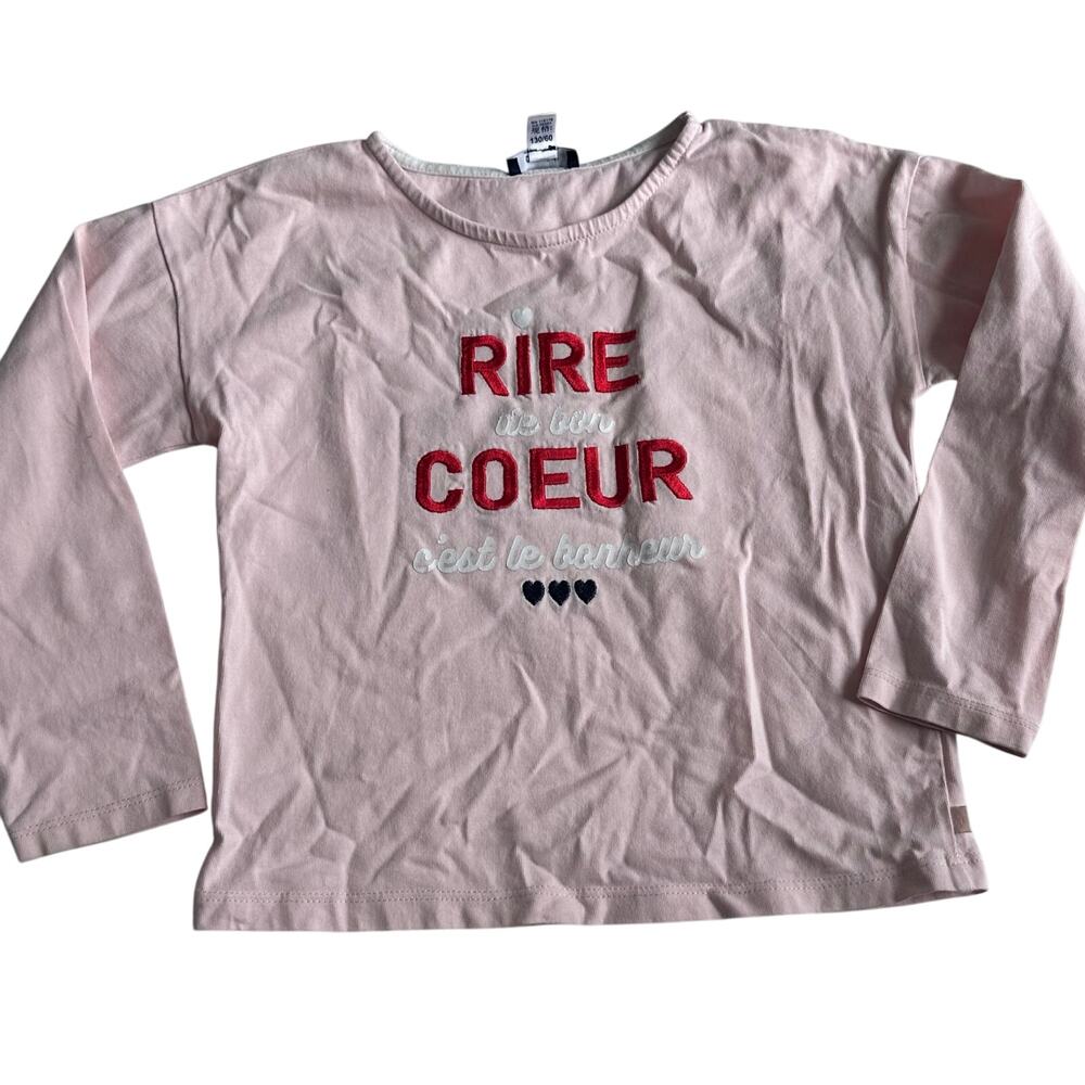 Okaidi Long Sleeve Graphic T-Shirt - Size 8 - Pink